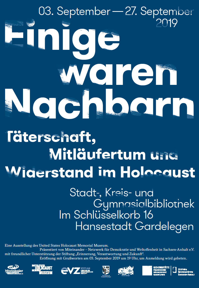 Plakat zur Ausstellung "Einige waren Nachbarn" in Gardelegen