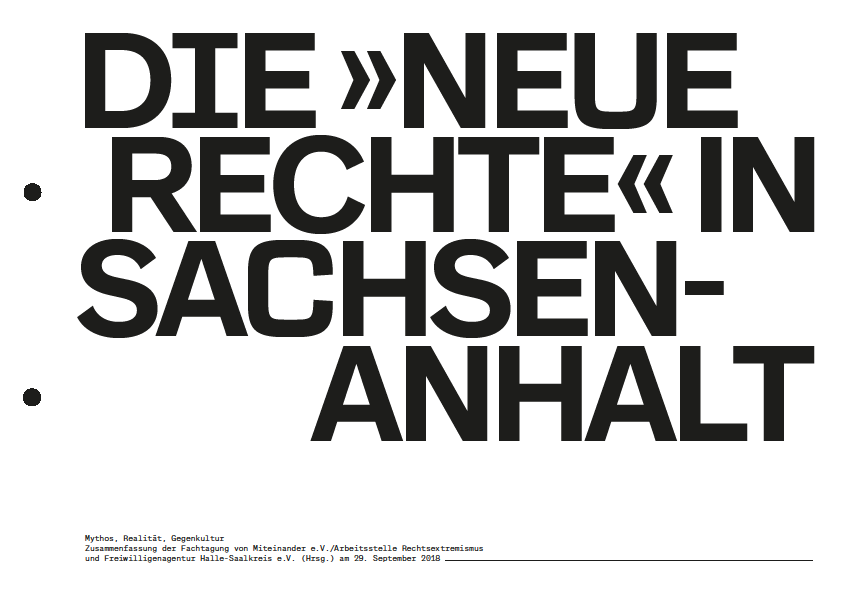 Titelseite der Broschüre Die Neue Rechte in Sachsen-Anhalt