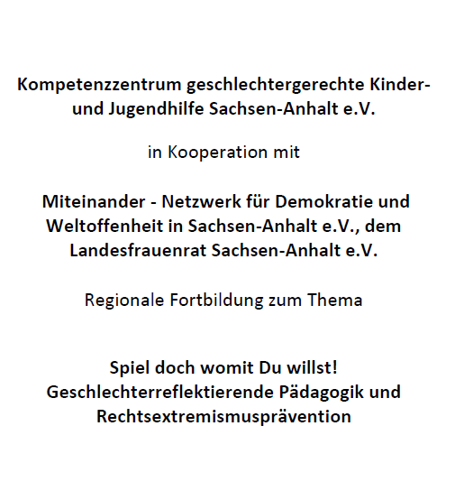 Ankündigung der Fortbildung "Spiel doch, womit du willst!" am 20.10.2022 in Salzwedel